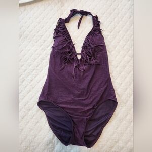 Low Cut Fringe Swimsuit size medium